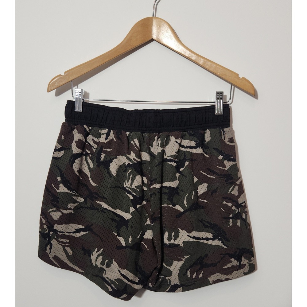 Gymshark Mens Lifting Club Printed Mesh 5" Shorts Camo Green Orange Size S - Picture 11 of 12